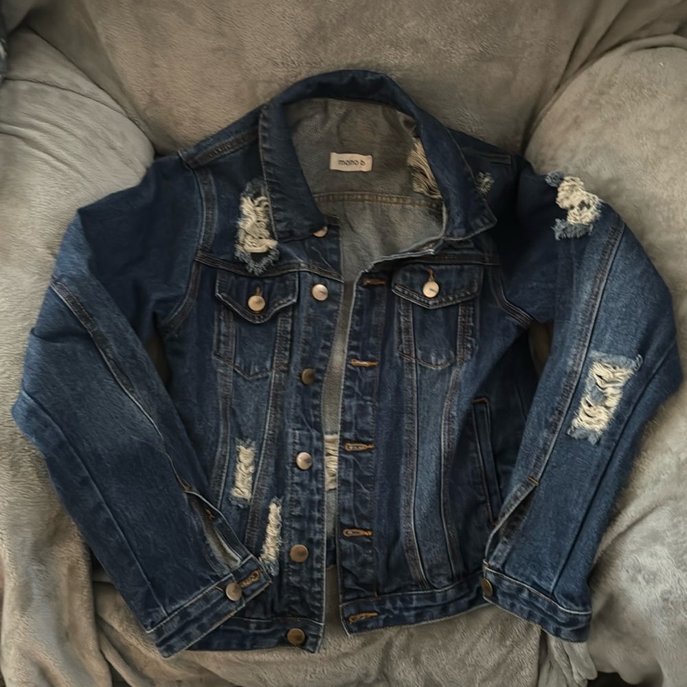 NWOT Mono B Distressed Jean Jacket